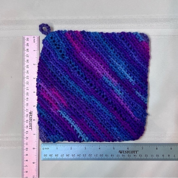 Hand Crafted Crochet Hot Pad Pot Holders Set of 3 NEW - Picture 6 of 6